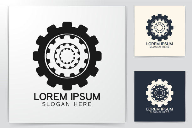 齿轮标志设计的灵感孤立在白色上图片下载