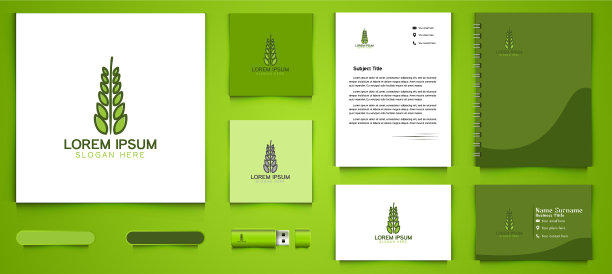 绿色大米标志商业品牌包装图片下载