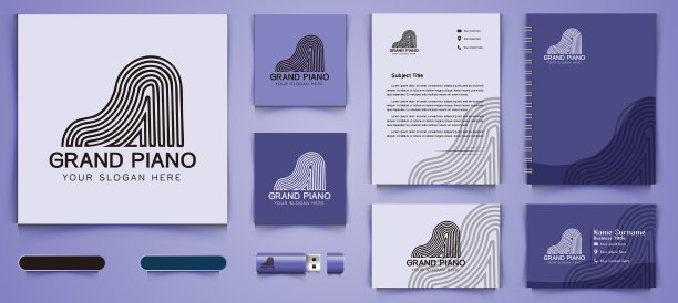 三角钢琴音乐标志及企业品牌图片下载