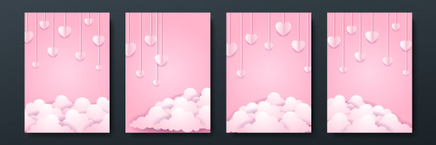 情人节卡片模板设计设计图片下载