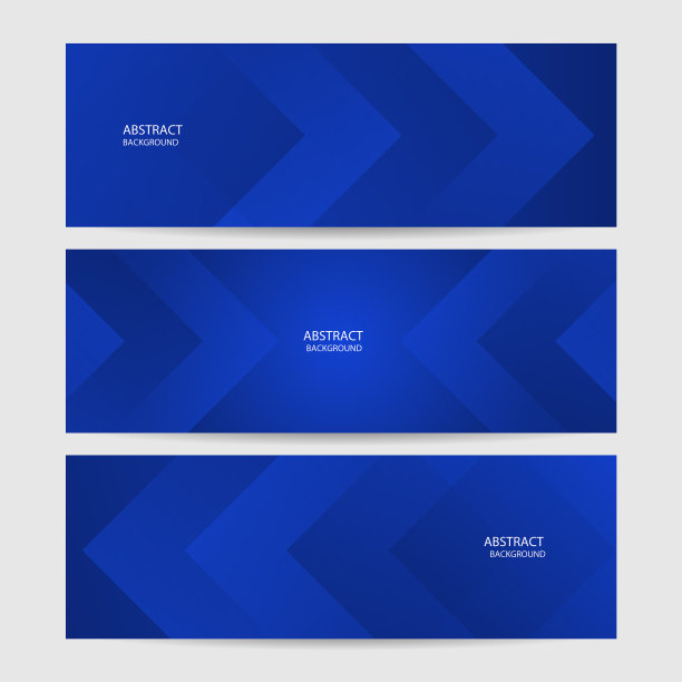 箭头科技蓝色抽象几何宽横幅图片下载