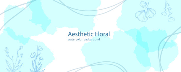 水彩宽横幅封面或网页图片下载