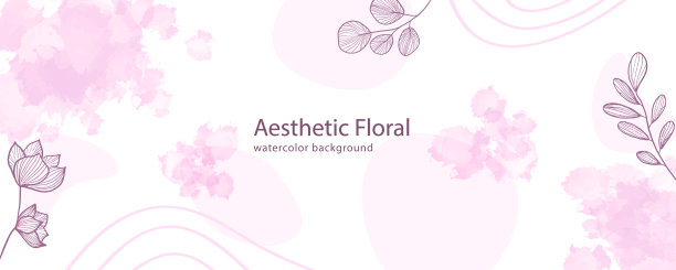 水彩宽横幅封面或网页图片下载