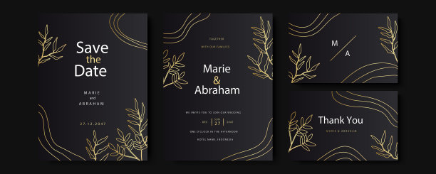 抽象花卉背景豪华请柬图片下载