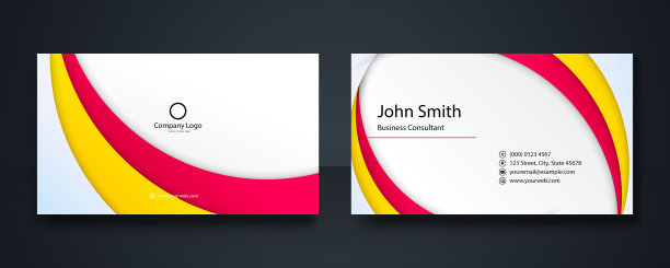 一套明亮多彩的名片模板图片下载