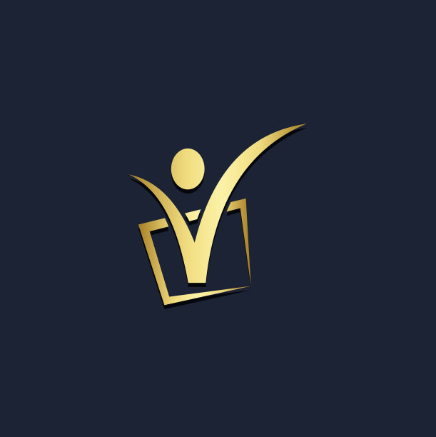 抽象流线型活跃人群金色logo图片下载