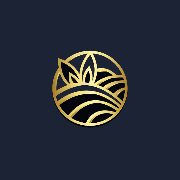 农业农场金色标志图片下载