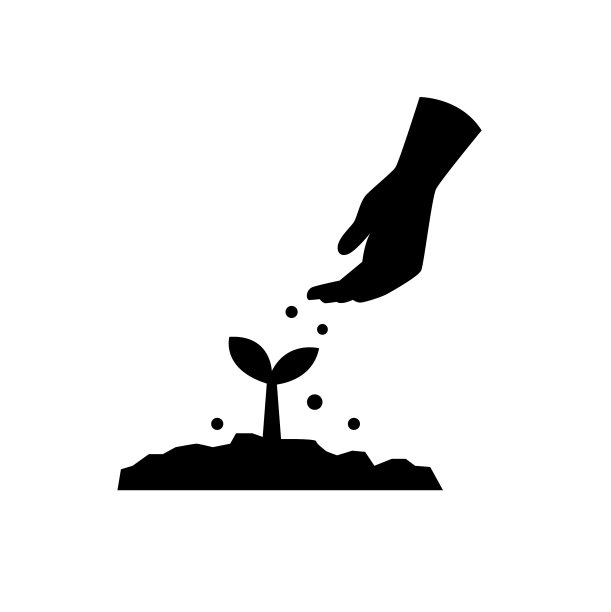 植物施肥图标孤立在白色标志图片下载