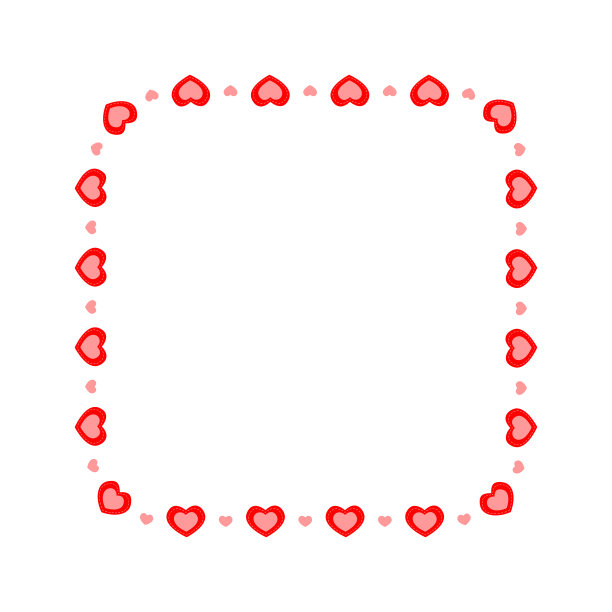 心形的方形框架。简单的模板情人节邀请卡，照片，图片，横幅。矢量平面插图图片下载