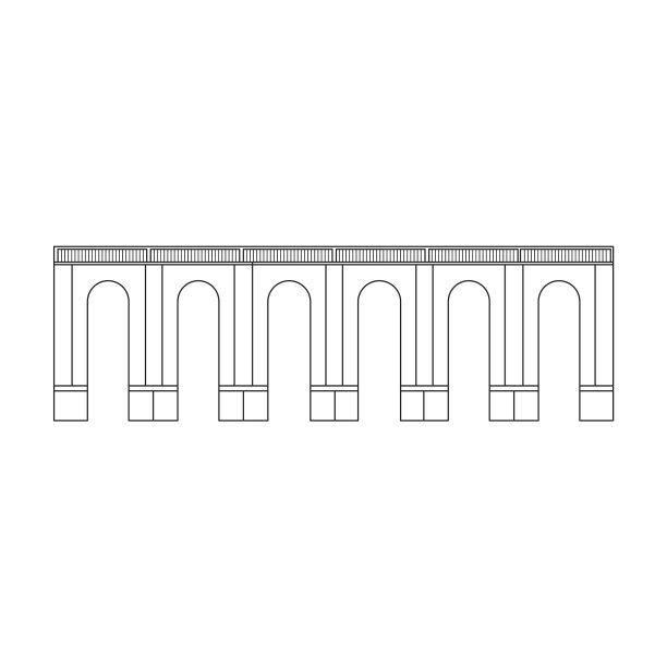 孤立的桥接图标轮廓图标图片下载