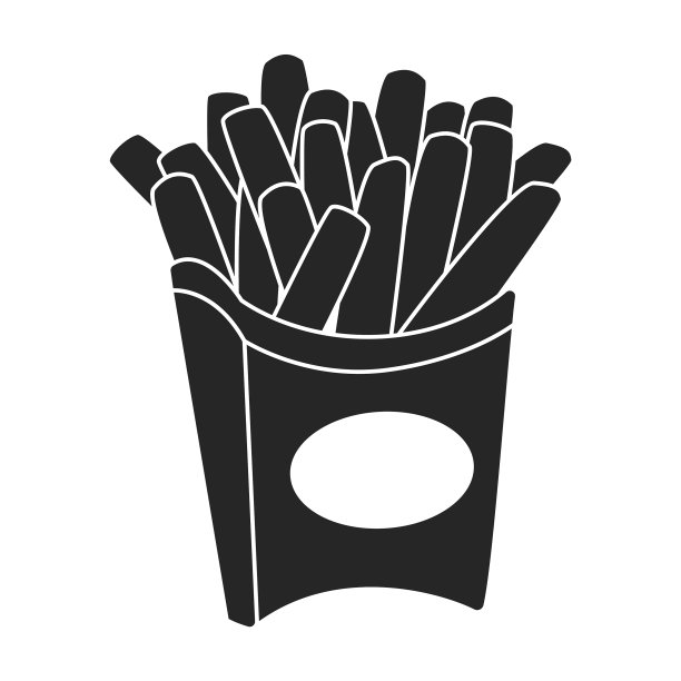 土豆油炸图标黑色图标孤立图片下载