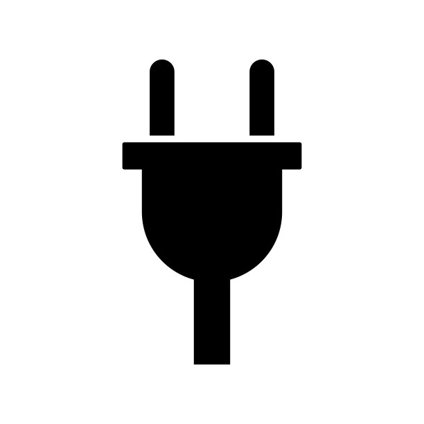 电源插座剪影图标。插头图标。向量。图片下载