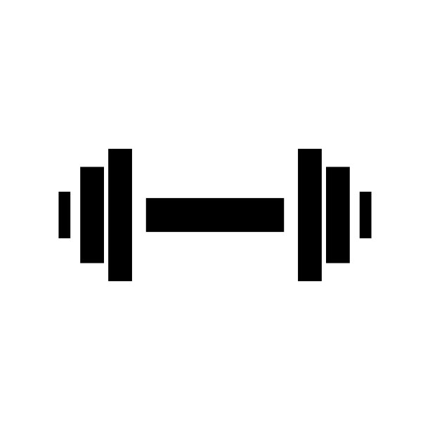 哑铃轮廓图标。肌肉训练。向量。图片下载