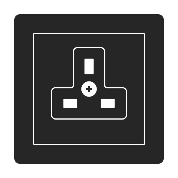 开关图标的插座黑色图标图片下载