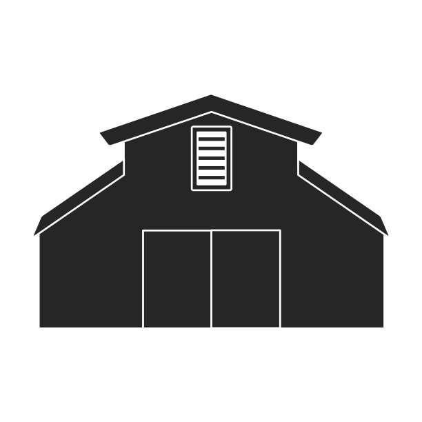 谷仓图标黑图标孤立上图片下载