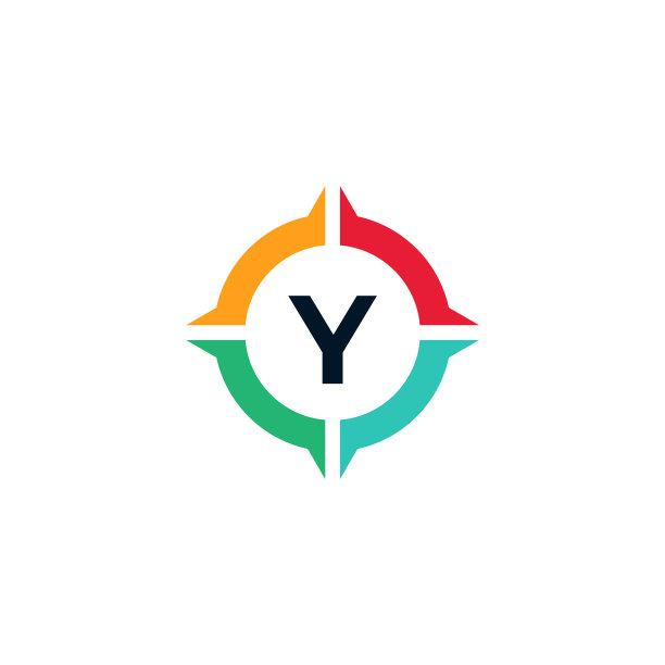 彩色字母Y罗盘标志设计图片下载
