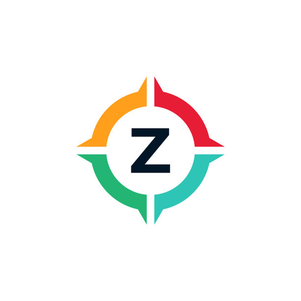 彩色字母Z指南针标志设计图片下载