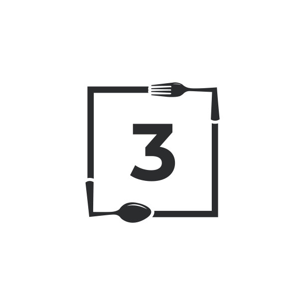 餐厅标志3号用勺叉作图片下载