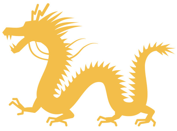 龙侧面轮廓矢量插图图片下载