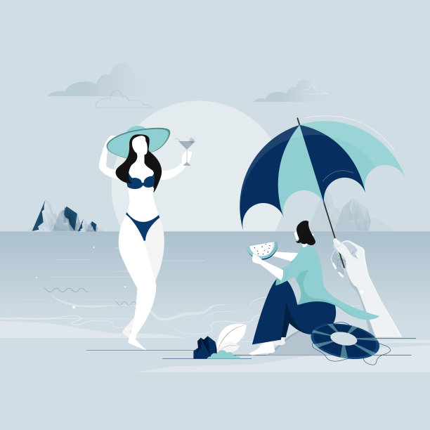 享受大海的年轻女子图片下载