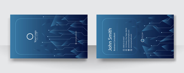 蓝名片模板技术业务图片下载