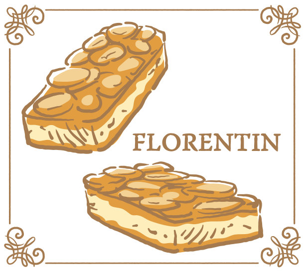 传统的甜点。Florentin。矢量插图。图片下载