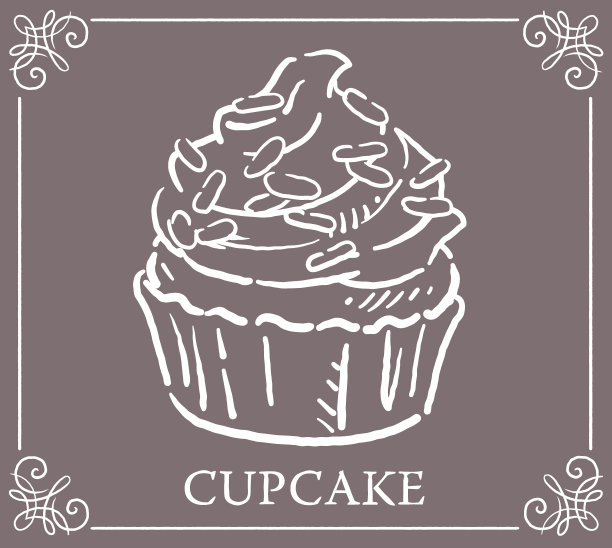 经典的奶油纸杯蛋糕。矢量插图。图片下载