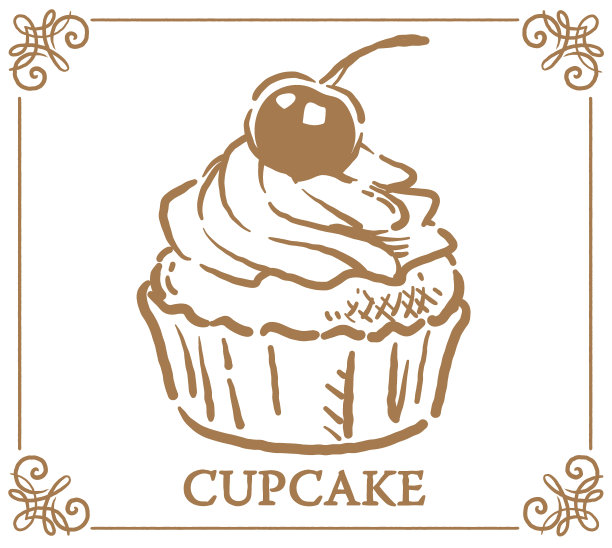 经典的樱桃纸杯蛋糕。矢量插图。图片下载