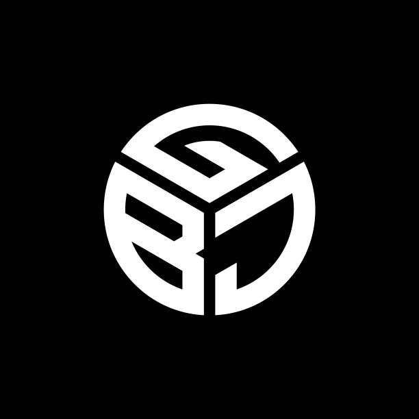 黑色背景上的GBJ字母Logo设计图片下载