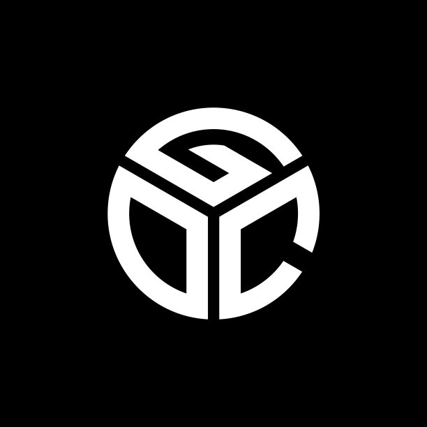 黑色背景上的GOC字母标志设计图片下载