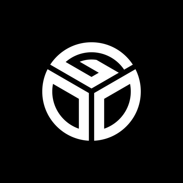 黑色背景上的Goo字母标志设计图片下载