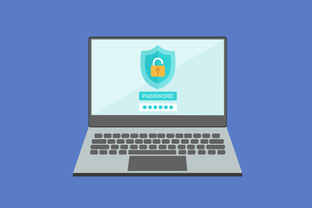 打开挂锁符号和密码屏幕的笔记本电脑图片下载