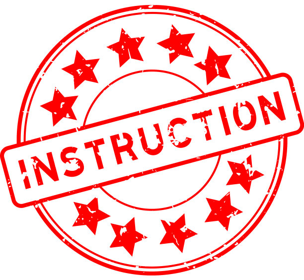 垃圾红色指令字与星星图标圆形图片下载