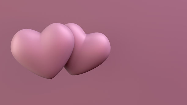 粉红系列双心图片下载