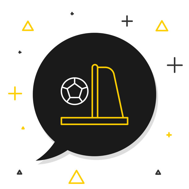 线足球的目标与球图标孤立上图片下载