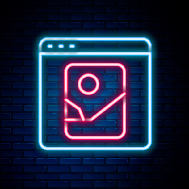 发光霓虹灯线照片修饰图标孤立图片下载