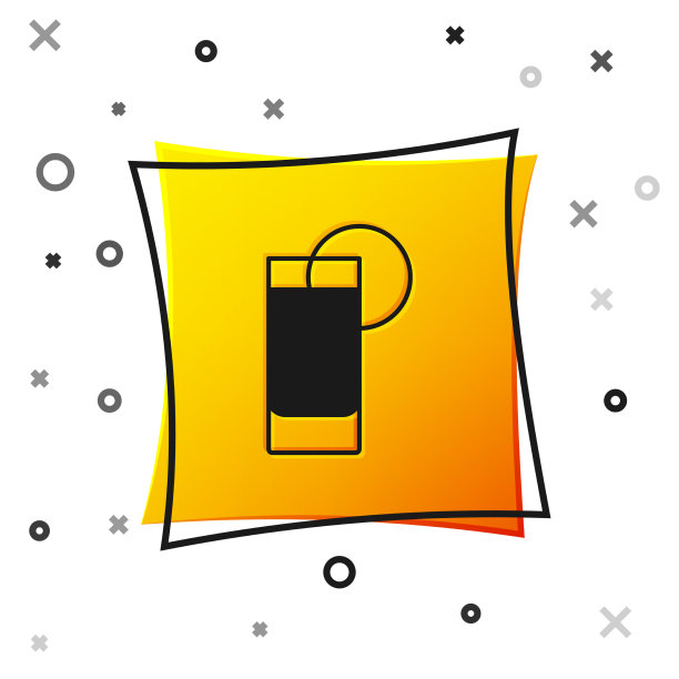 黑色龙舌兰杯与柠檬图标孤立图片下载