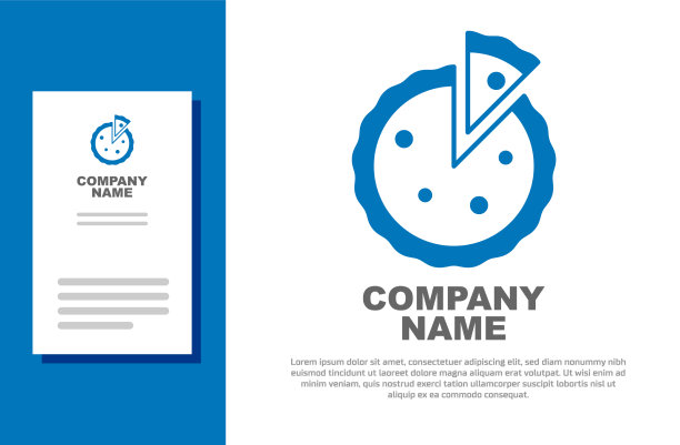 蓝色自制派图标孤立在白色上图片下载