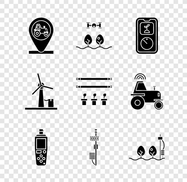 用无人机设置拖拉机和定位智能农场图片下载