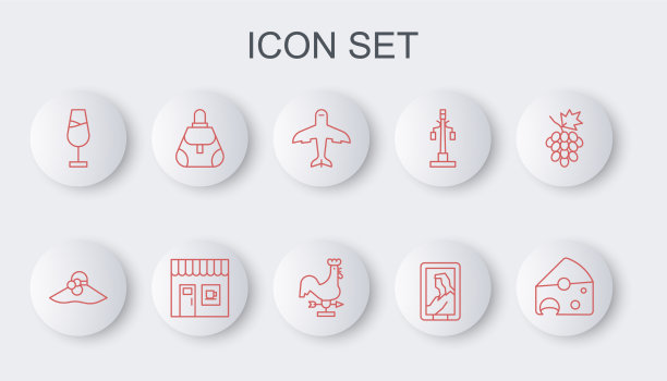 设置线奶酪优雅的妇女帽平面图片下载