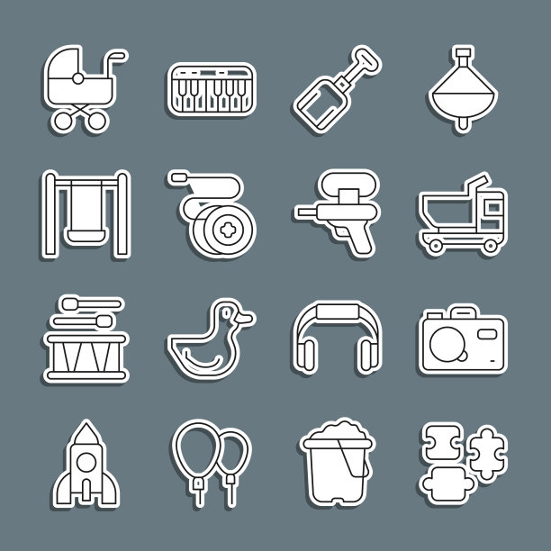 设置线拼图玩具照片相机玩具图片下载