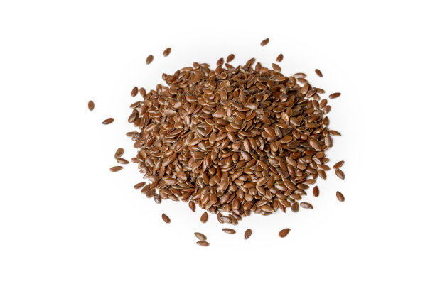 白色背景上的亚麻籽图片下载