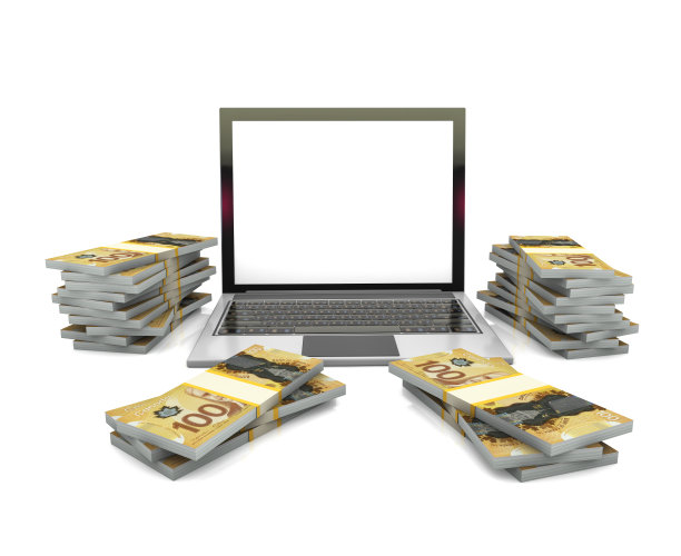 笔记本电脑和金钱图片下载
