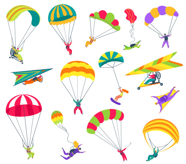 极限跳伞运动，带降落伞跳伞图片下载