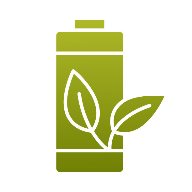 绿色能源。绿叶和电池，信号。环保电池图标图片下载