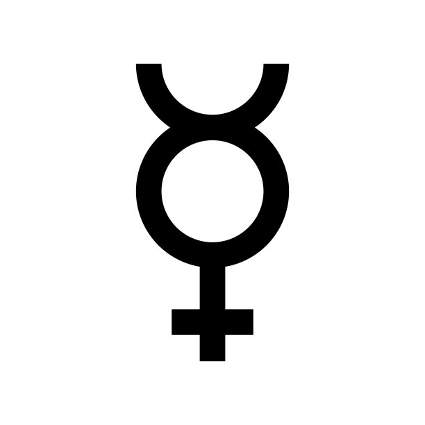 水星象征。水银图标孤立在白色上图片下载