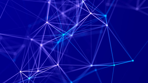 线和点在空间中的分布。数据网络连接的数字背景。3 d渲染。图片下载