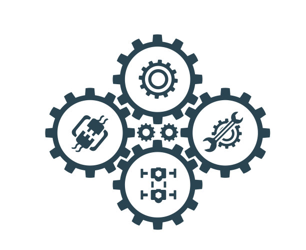 矢量插图，图标和标志与汽车零件和其他特殊设备。汽车服务。汽车配件商店。图片下载