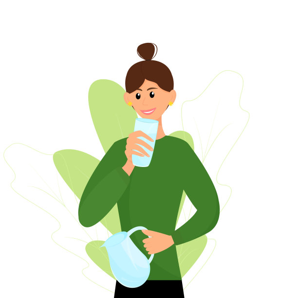 年轻女子拿着酒瓶，从杯子里喝水图片下载