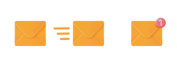 3D关闭黄色邮件信封图标设置为您的设计。向量卡通插图。图片下载